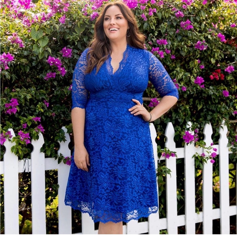 Brand new with tags Kiyonna Mademoiselle cocktail dress blue. Size 0X